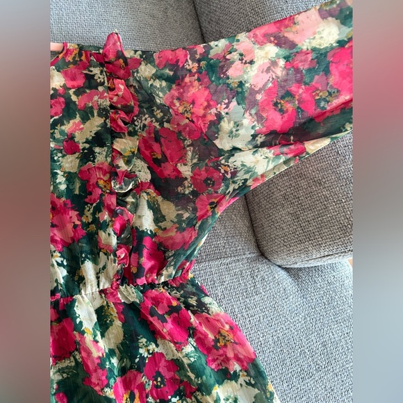H&M Floral Green Ruffle Mini Dress – M – Excellent Condition - Picture 16 of 16
